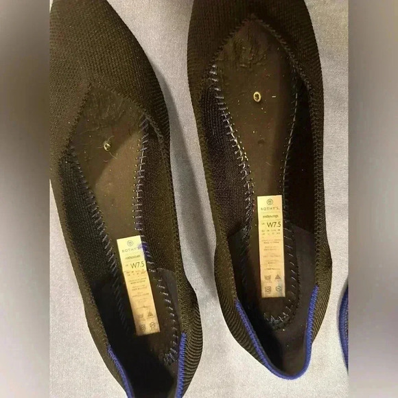 Rothy's Black Blue Pointed Toe Ballet Flats - Picture 7 of 8